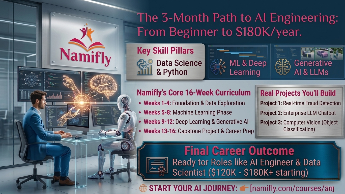 AI Engineers Earn $180K+. Demand EXPLODING. Here's Your 3-Month Path to Entry